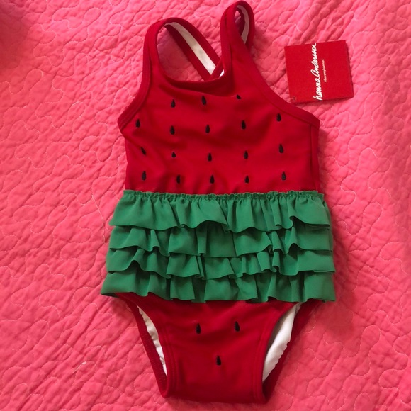 Hanna Andersson watermelon One Piece Swimsuit - Picture 1 of 4